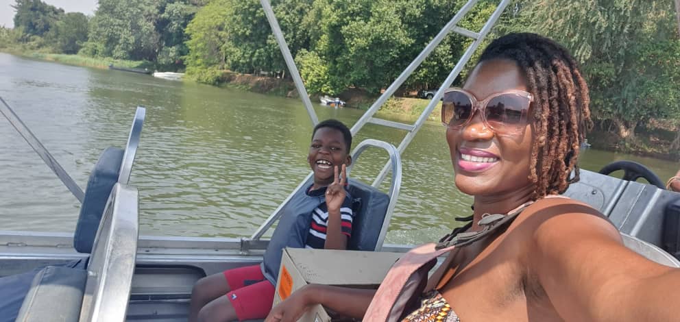 Bupe Chilufya on the river at Gwabi River Lodge