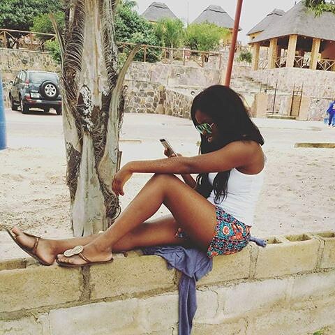 Chanda enjoying the serene surroundings at Chita Lodge in Samfya