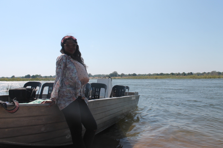 Coretta Mwanza enjoying A Night in Lower Zambezi Camping Trip