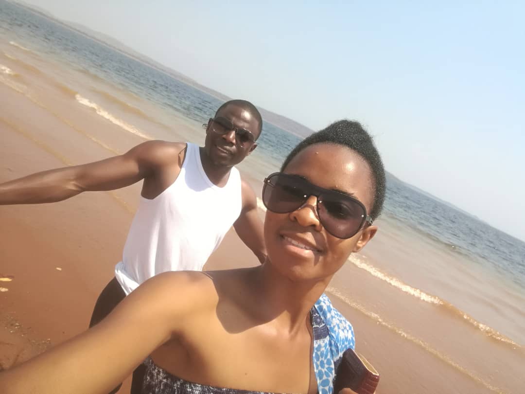 Mr and Mrs Kapunda Masuwa enjoying the beach in Siavonga